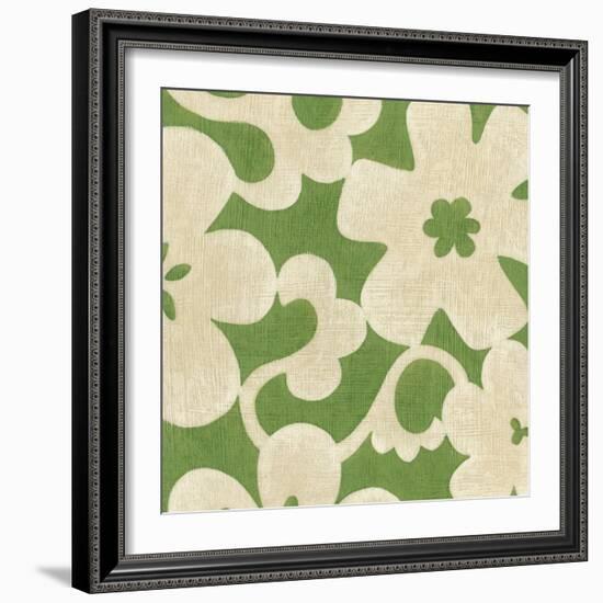 Suzani Silhouette in Green II-Chariklia Zarris-Framed Art Print