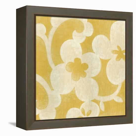 Suzani Silhouette in Yellow I-Chariklia Zarris-Framed Stretched Canvas