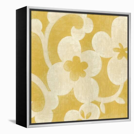 Suzani Silhouette in Yellow I-Chariklia Zarris-Framed Stretched Canvas