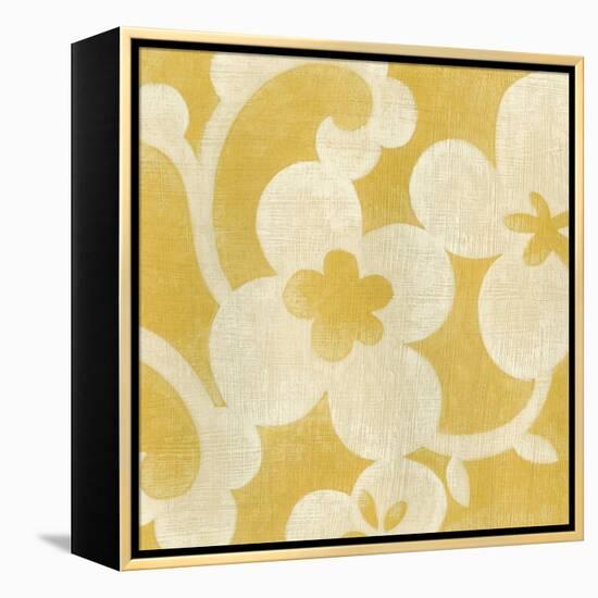 Suzani Silhouette in Yellow I-Chariklia Zarris-Framed Stretched Canvas