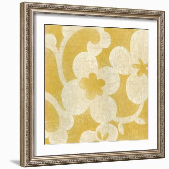 Suzani Silhouette in Yellow I-Chariklia Zarris-Framed Premium Giclee Print