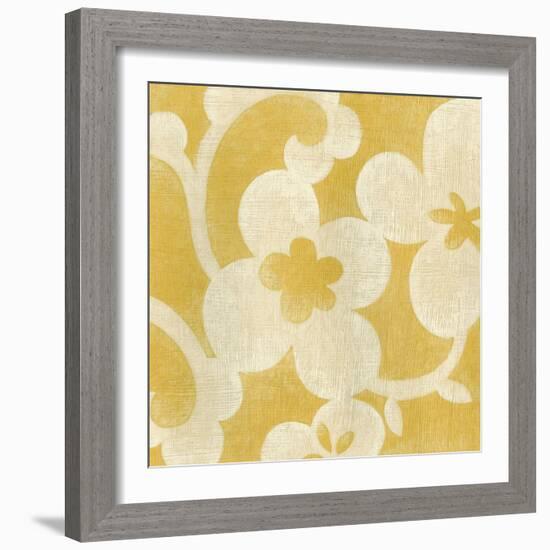 Suzani Silhouette in Yellow I-Chariklia Zarris-Framed Premium Giclee Print