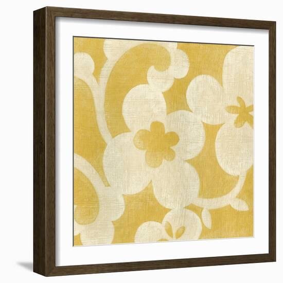 Suzani Silhouette in Yellow I-Chariklia Zarris-Framed Premium Giclee Print