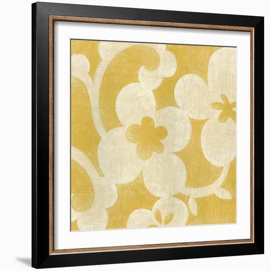 Suzani Silhouette in Yellow I-Chariklia Zarris-Framed Premium Giclee Print