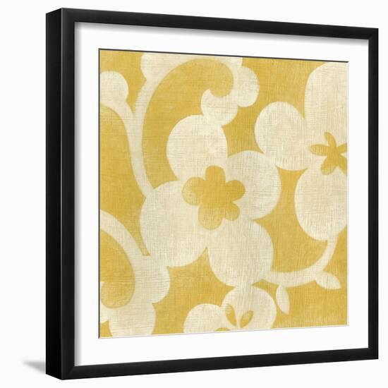 Suzani Silhouette in Yellow I-Chariklia Zarris-Framed Premium Giclee Print