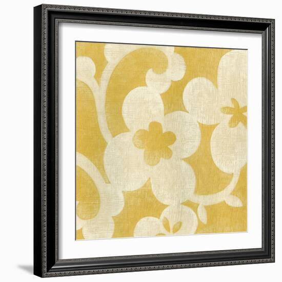 Suzani Silhouette in Yellow I-Chariklia Zarris-Framed Premium Giclee Print