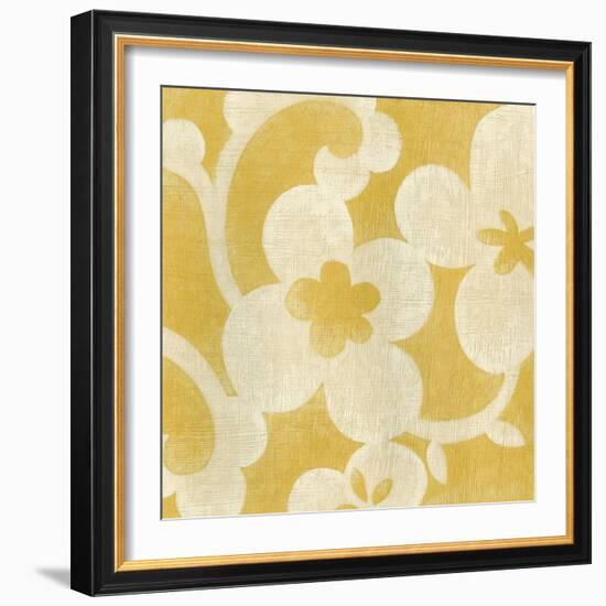 Suzani Silhouette in Yellow I-Chariklia Zarris-Framed Premium Giclee Print