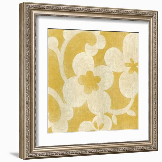 Suzani Silhouette in Yellow I-Chariklia Zarris-Framed Art Print