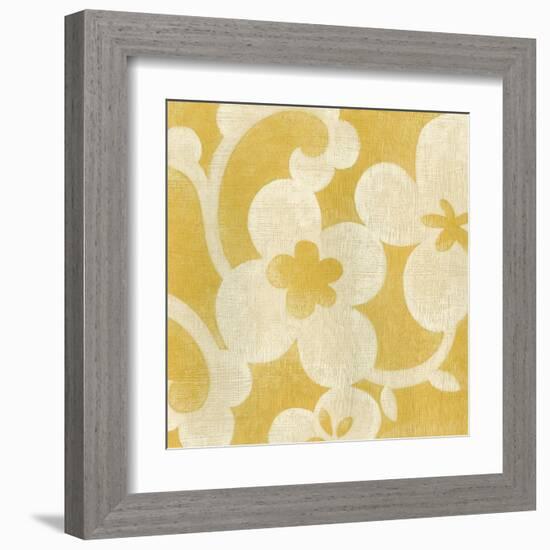 Suzani Silhouette in Yellow I-Chariklia Zarris-Framed Art Print