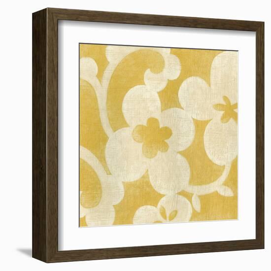 Suzani Silhouette in Yellow I-Chariklia Zarris-Framed Art Print