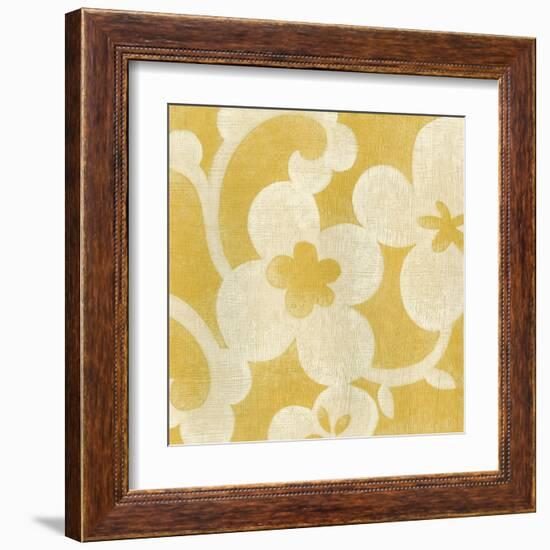 Suzani Silhouette in Yellow I-Chariklia Zarris-Framed Art Print