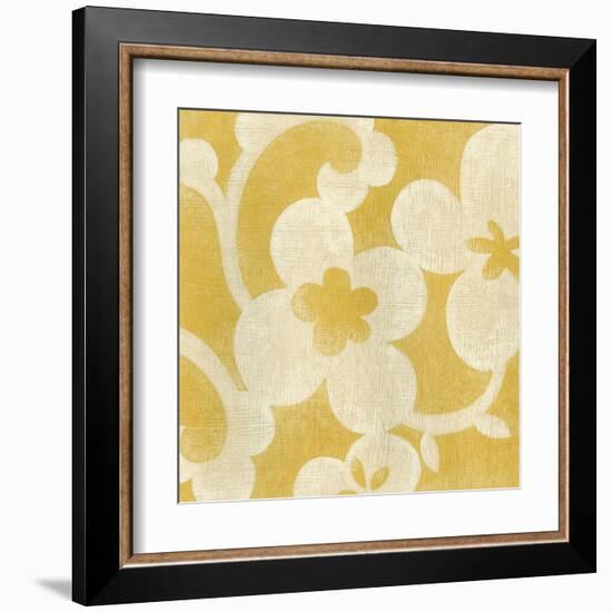 Suzani Silhouette in Yellow I-Chariklia Zarris-Framed Art Print