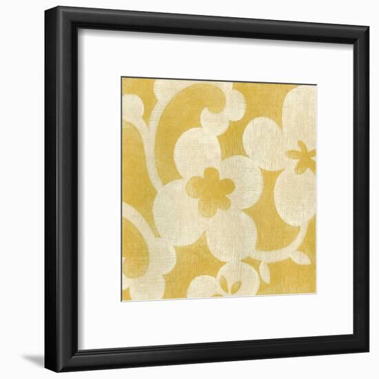 Suzani Silhouette in Yellow I-Chariklia Zarris-Framed Art Print