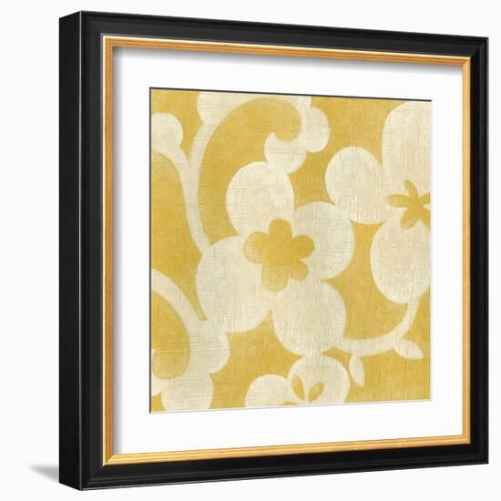 Suzani Silhouette in Yellow I-Chariklia Zarris-Framed Art Print