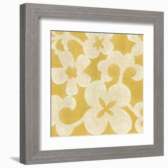 Suzani Silhouette in Yellow II-Chariklia Zarris-Framed Art Print