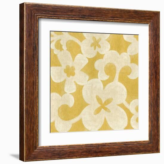 Suzani Silhouette in Yellow II-Chariklia Zarris-Framed Art Print