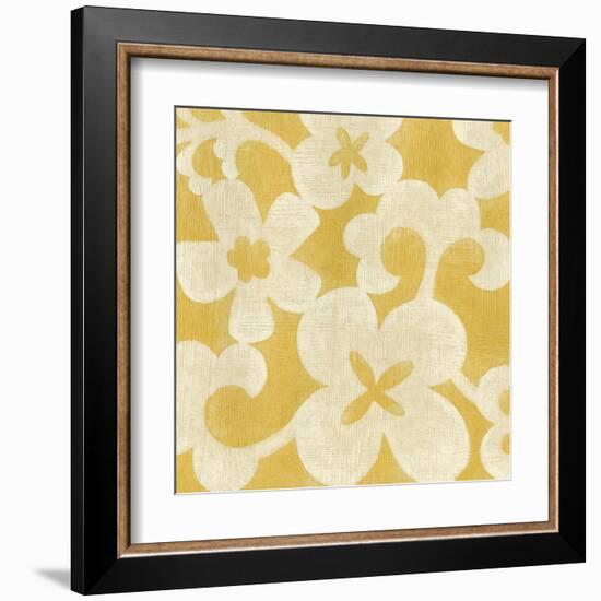 Suzani Silhouette in Yellow II-Chariklia Zarris-Framed Art Print