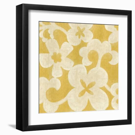 Suzani Silhouette in Yellow II-Chariklia Zarris-Framed Art Print