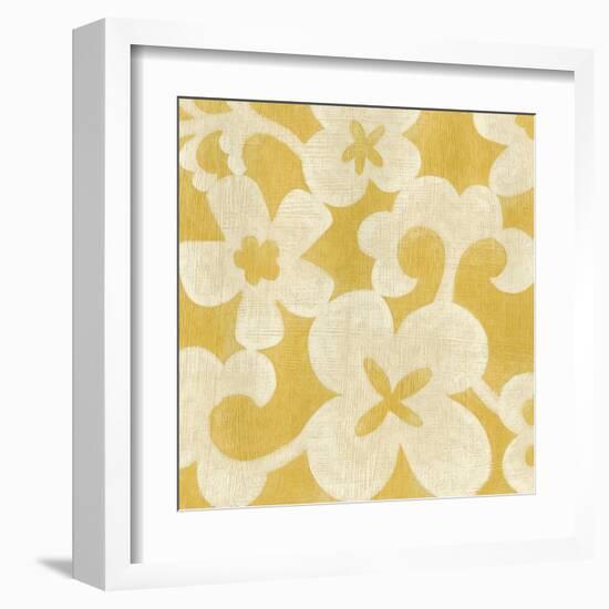 Suzani Silhouette in Yellow II-Chariklia Zarris-Framed Art Print