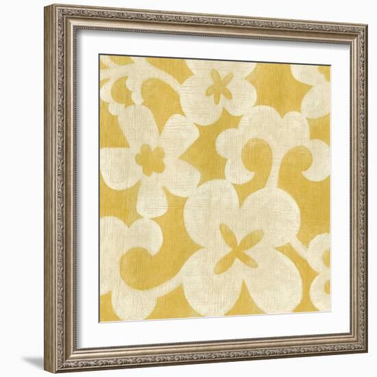 Suzani Silhouette in Yellow II-Chariklia Zarris-Framed Art Print