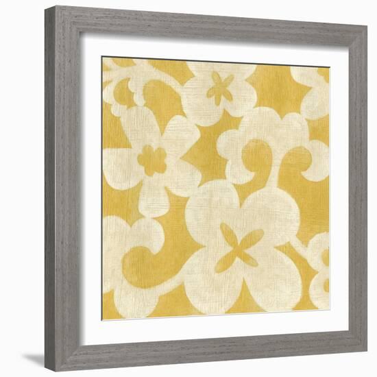 Suzani Silhouette in Yellow II-Chariklia Zarris-Framed Art Print