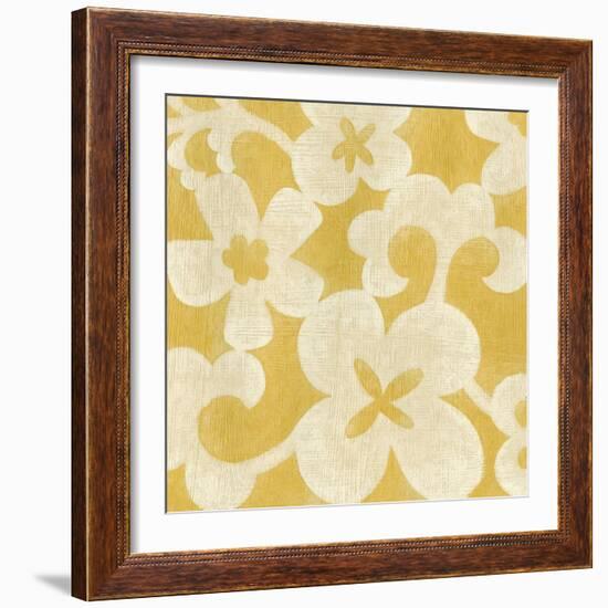 Suzani Silhouette in Yellow II-Chariklia Zarris-Framed Art Print