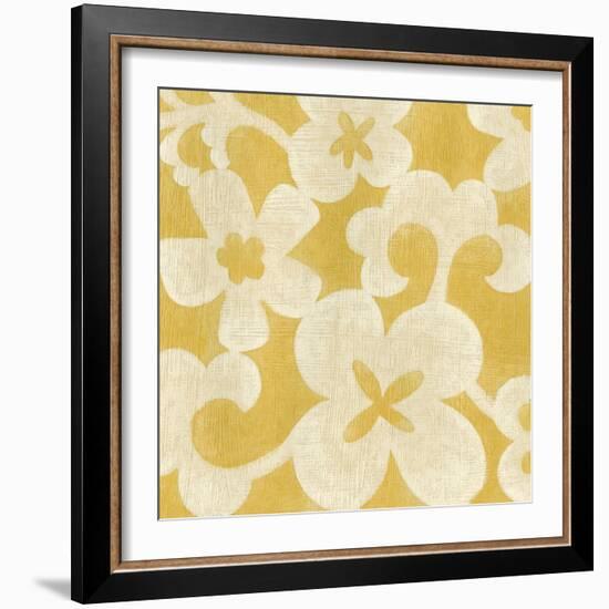 Suzani Silhouette in Yellow II-Chariklia Zarris-Framed Art Print