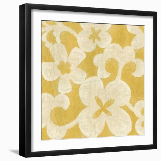 Suzani Silhouette in Yellow II-Chariklia Zarris-Framed Art Print