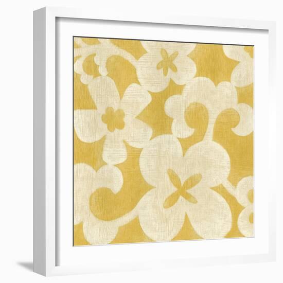 Suzani Silhouette in Yellow II-Chariklia Zarris-Framed Art Print