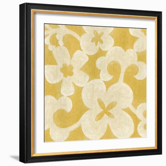 Suzani Silhouette in Yellow II-Chariklia Zarris-Framed Art Print