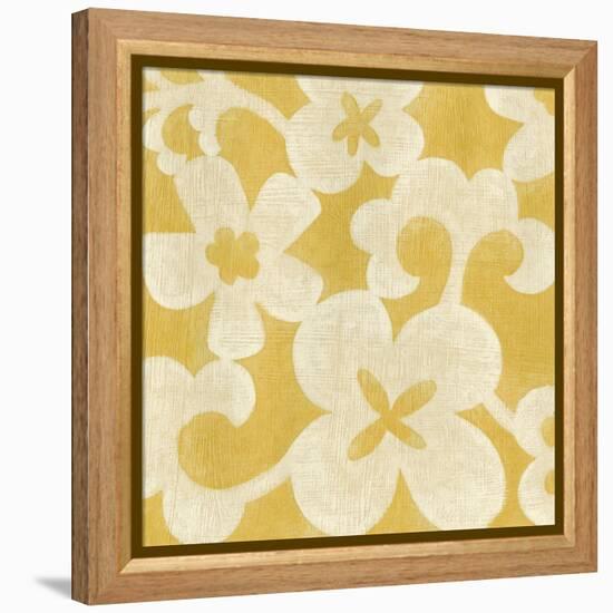 Suzani Silhouette in Yellow II-Chariklia Zarris-Framed Stretched Canvas