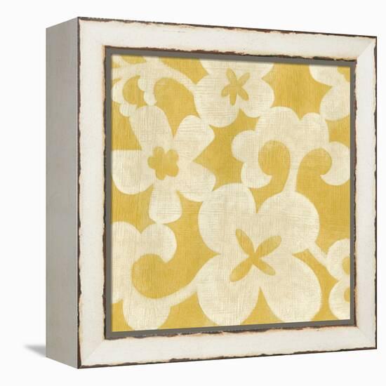 Suzani Silhouette in Yellow II-Chariklia Zarris-Framed Stretched Canvas