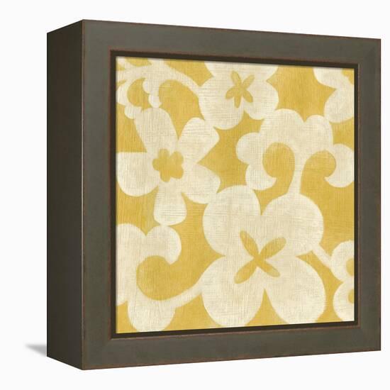 Suzani Silhouette in Yellow II-Chariklia Zarris-Framed Stretched Canvas