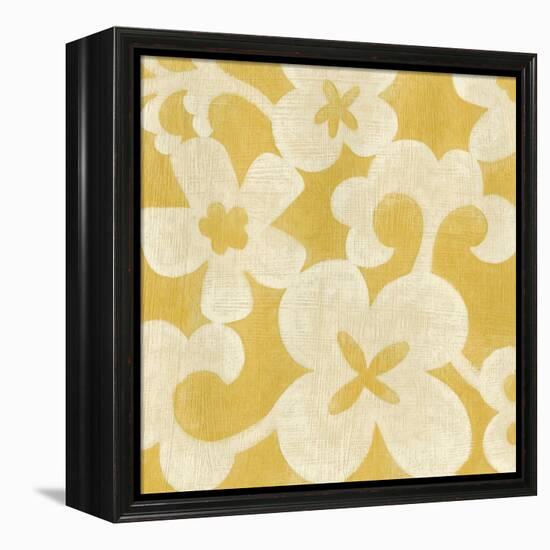 Suzani Silhouette in Yellow II-Chariklia Zarris-Framed Stretched Canvas