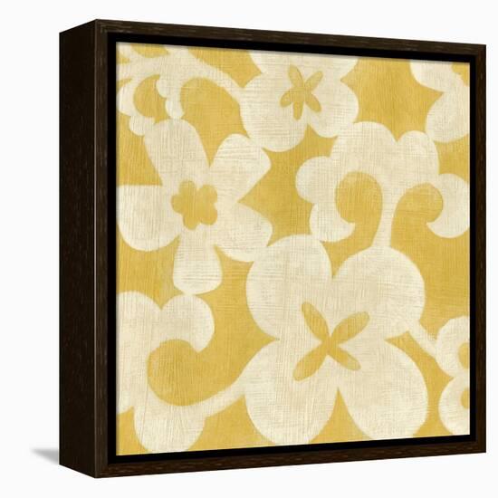 Suzani Silhouette in Yellow II-Chariklia Zarris-Framed Stretched Canvas