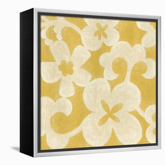 Suzani Silhouette in Yellow II-Chariklia Zarris-Framed Stretched Canvas