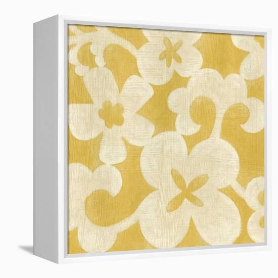 Suzani Silhouette in Yellow II-Chariklia Zarris-Framed Stretched Canvas