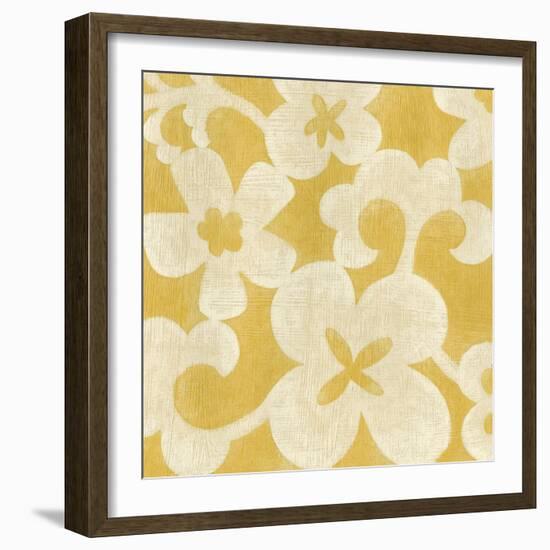 Suzani Silhouette in Yellow II-Chariklia Zarris-Framed Premium Giclee Print