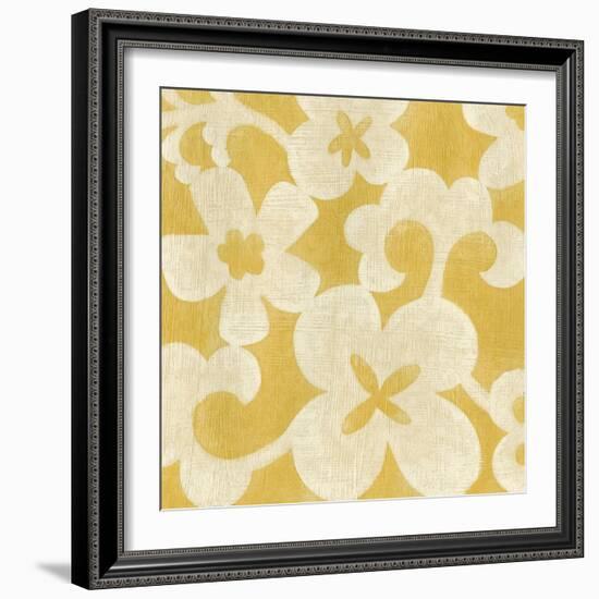 Suzani Silhouette in Yellow II-Chariklia Zarris-Framed Premium Giclee Print