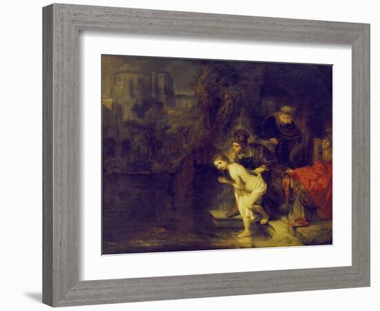 Suzanna and the Two Elders, 1647-Rembrandt van Rijn-Framed Giclee Print