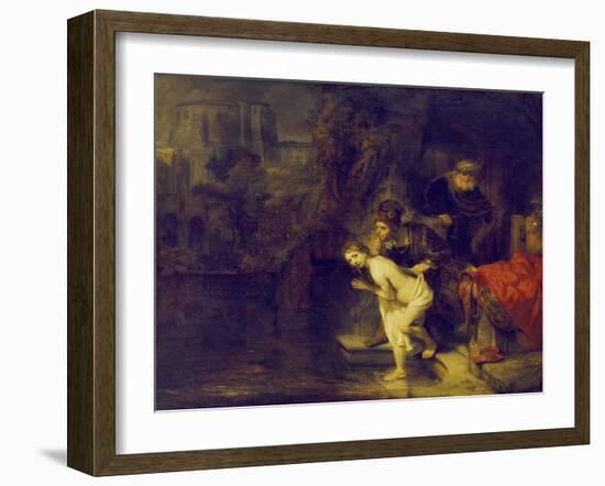 Suzanna and the Two Elders, 1647-Rembrandt van Rijn-Framed Giclee Print
