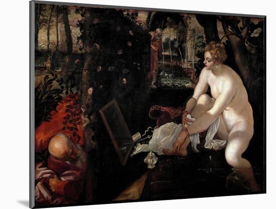 Suzanne and the Elders, C. 1557 (Painting)-Jacopo Robusti Tintoretto-Mounted Giclee Print