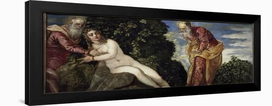 Suzanne and the Elders - Oil on Canvas, circa 1555-Jacopo Robusti Tintoretto-Framed Giclee Print