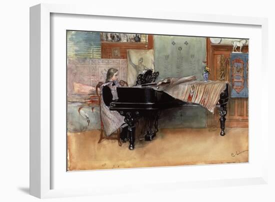 Suzanne at the Clavier' or 'The Scales'-Carl Larsson-Framed Giclee Print