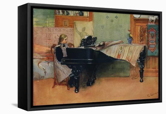 'Suzanne at the Piano', c1900-Carl Larsson-Framed Premier Image Canvas