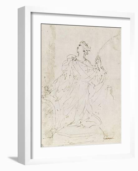Suzanne au bain ; L'amour bandant son arc ; Sainte Catherine agenouillée, regardant le ciel-Guerchin Le-Framed Giclee Print