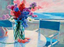 Sweet Peas by the Sea-Suzanne Hoefler-Stretched Canvas