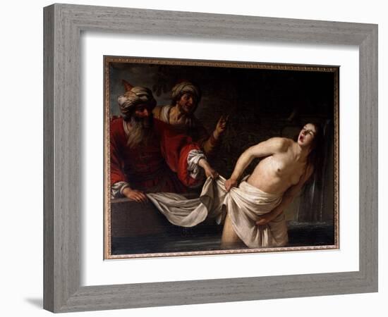 Suzanne in the Bath, 1655 (Oil on Canvas)-Gerrit van Honthorst-Framed Giclee Print