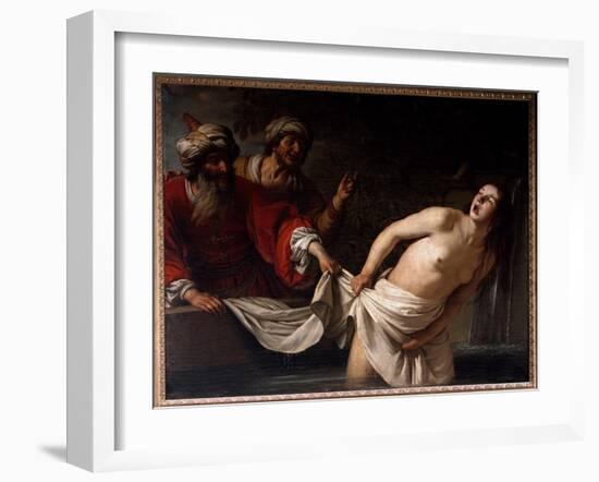 Suzanne in the Bath, 1655 (Oil on Canvas)-Gerrit van Honthorst-Framed Giclee Print