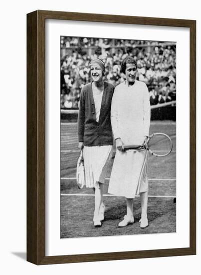 Suzanne Lenglen and Elizabeth Ryan before their Last Singles Match at Wimbledon, 1925-null-Framed Giclee Print